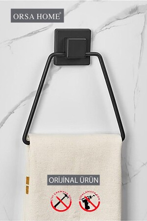 902 Square Adhesive Triangle Towel Holder Black - Orsa Home