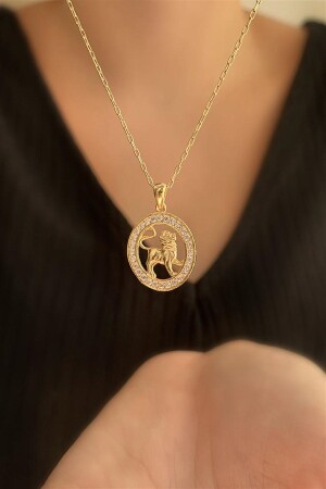 925 Carat 2.7 Grams Leo Zodiac Sign Gold Necklace HKLY129 - Ziu