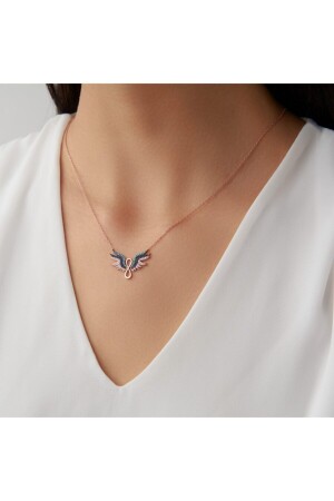 925 Sterling Rose Plated Infinity Angel Wing Silver Necklace SGKL293 - Siset Gümüş