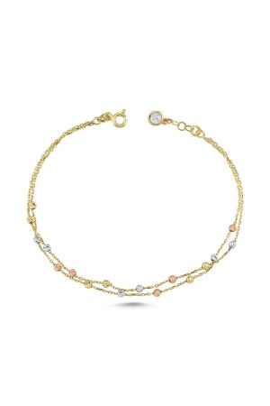 925 Sterling Silber Dorica 3-farbiges 2-teiliges Armband - Yıldız Gümüş