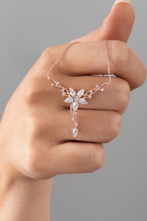 925 Sterling Silber Efeu Narzissen Blume Damen Halskette Essakly359 - ESSARE