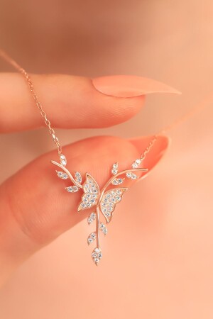 925 Sterling Silber Knospen-Schmetterlings-Halskette BYS-001 - LINTERNA