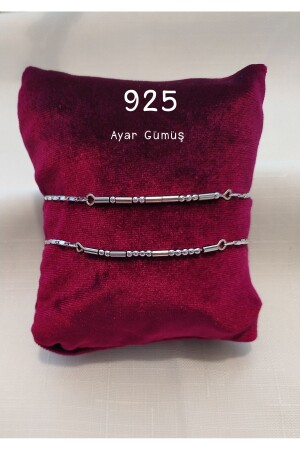 925 Sterling Silber Morsecode Armband Kette Paar Armbänder Liebhaber Armband Kette Morsecode - Amethyst Love
