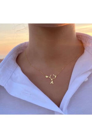 925 Sterling Silber Sternzeichen Konstellation Buchstaben Halskette 63493 - Nida Jewelry