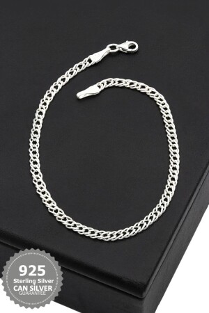 925 Sterling Silver 4mm Men's Bracelet ca0504 - CAN SİLVER