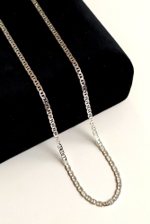 925 Sterling Silver Bar Chain 2 Mm 60 Cm PRY-GMS-0190 - Piraye Silver