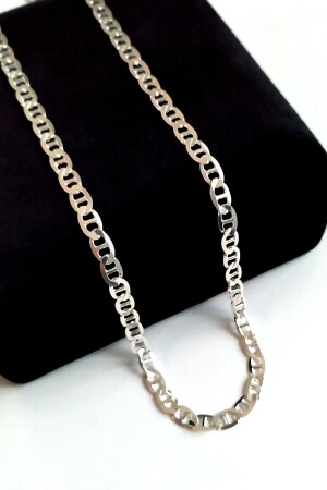 925 Sterling Silver Bar Chain 4 Mm 60 Cm PRY-GMS-0191 - Piraye Silver
