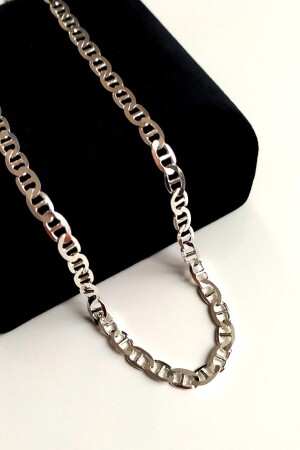 925 Sterling Silver Bar Chain Necklace 5 Mm 60 Cm PRY-GMS-0192 - Piraye Silver