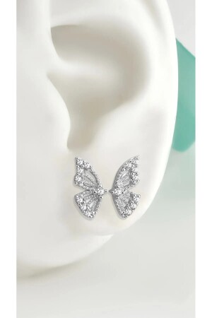 925 Sterling Silver Butterfly Model Zircon Stone Earring JLX-KPL0013 - jelux silver