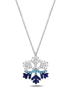 925 Sterling Silver Chain and Colorful Zircon Stone Snowflake Necklace bilsen111 - Bilsen Store