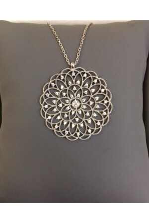 925 Sterling Silver Chain Zircon Stone Flower of Life Necklace Bilsen122 - Bilsen Store