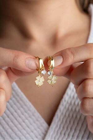 925 Sterling Silver Double Stone Clover Earrings - Silvano Jewelry