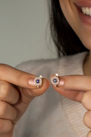 925 Sterling Silver Enameled Evil Eye Children's Earring - Else Silver