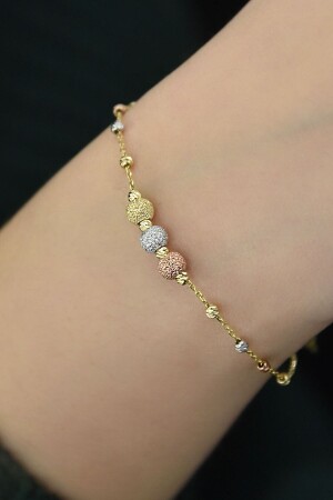 925 Sterling Silver Glitter Dorica Ball Bracelet - Papatya Silver