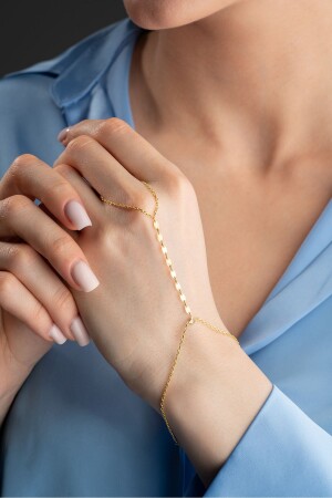 925 Sterling Silver Gold Plated Rowed Oval Sequined Shahmeran Bracelet - Nereze