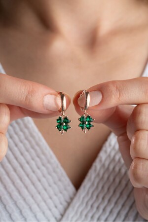 925 Sterling Silver Green Clover Earrings - Silvano Jewelry