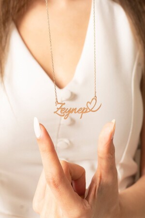 925 Sterling Silver Heart Detailed Name Necklace GMSKLYV0ISM00 - Violansia