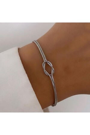 925 Sterling Silver Knot Bracelet - Wind Silver