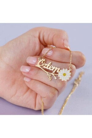 925 Sterling Silver Named Daisy Necklace SRT121771L - Sorti Takı