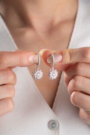 925 Sterling Silver Pink Lotus Flower Earrings - Silvano Jewelry
