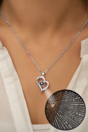 925 Sterling Silver Rhodium Plated Necklace with I Love You Written in 100 Languages ​​- Uvps100421 UVPS100421 - Papatya Silver