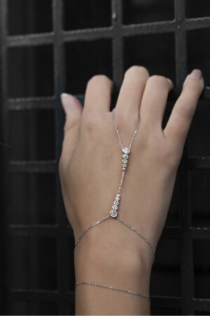 925 Sterling Silver Rhodium Plated Round Design Silver Shahmaran with White Stone - Sunshine