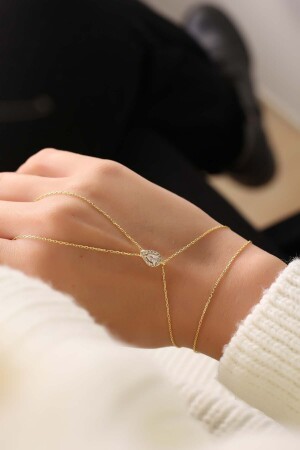 925 Sterling Silver Shahmaran with Gold Plated Drop Stone - Lia Berto