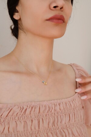 925 Sterling Silver Three-dimensional N Letter Women's Silver Necklace with Eyes MNMSN01 - Minamis Silver