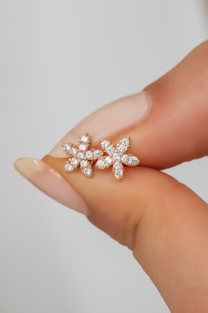 925 Sterling Silver Tiny Rose Wildflower Earrings - Nereze