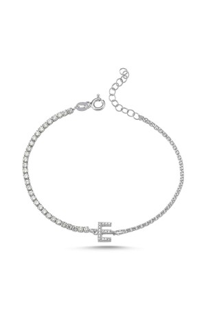 925 Sterling Silver Waterway Letter Silver Color Bracelet Letter E Standard Blv00259-4126 - Genel Markalar