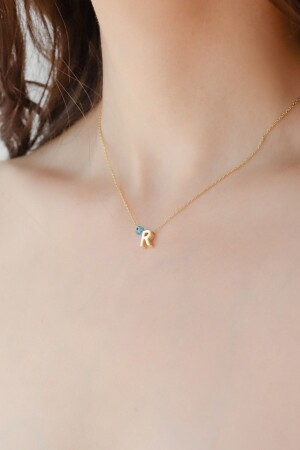 925 Sterling Silver Women's Silver Necklace with Three Dimensional R Letter with Eyes MNMSR01 - Minamis Silver