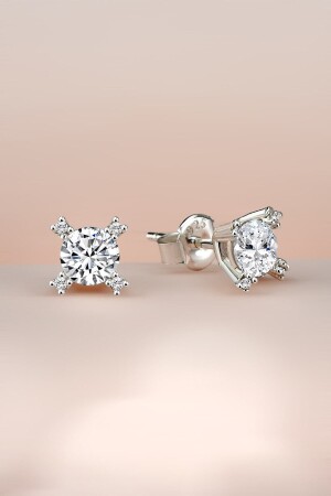 925 Sterling Silver Zircon 5.0 Mm Star Single Stone Diamond Mounted Silver Earring JLX-KUP129 - jelux silver