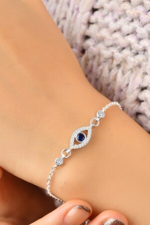 925 Sterling Zirkon Stein Evil Eye Modell Silberarmband - Jelux Silver