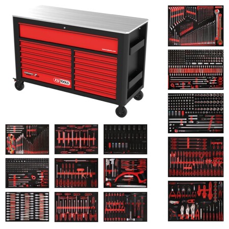 950-teiliger Werkzeugwagen KS TOOLS P45, 13 Schubladen - KsTools
