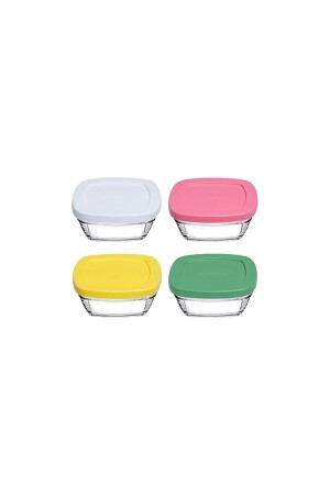 96840 Puding Kapaklı Saklama Kabı 4 Lü P456096S4602 - Paşabahçe