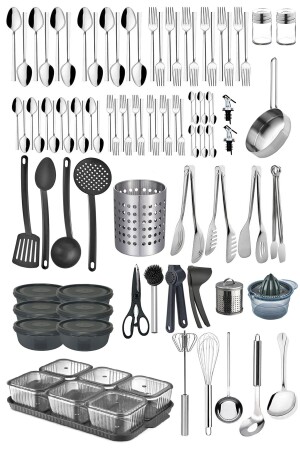 98 Piece Fork Spoon Knife Set for 12 Persons 72 Piece Dinner Set Serving Ladle Set Dowry Set hom-1120 - Homerest