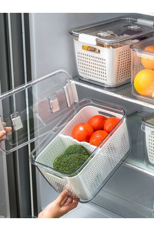 9lt Organizer with Strainer, Refrigerator Organizer and Fresh Product Storage Container SK102 - Lossa