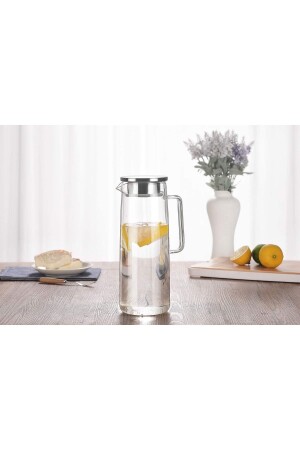 A Kalite Cam Detoks Sürahi 1800 ml - Süzgeçli Dönerli Kapak - Detoks Suyu Sürahisi- Detoks Şişesi 2311 - Namlar