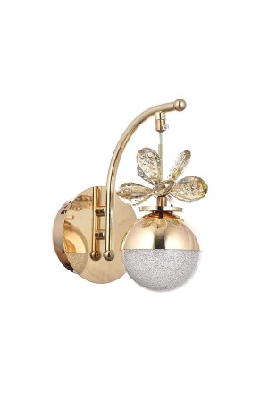 A- Luxury Led Aplik Modern Kristal Kelebek Taşlı Ledli Duvar Aplik Gold Sarı fico0893 - Fico Home