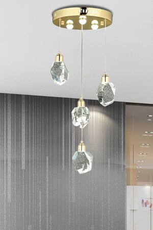A+ Luxury Modern Crystalized Glass Pendant Lamp Quadruple Power Gold Yellow Daylight Led Chandelier burenze266 - burenze