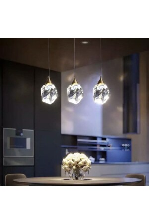 A+ Luxury Modern Crystalized Glass Pendant Lamp Triple Row LED Chandelier Gold Yellow burenze827 - burenze
