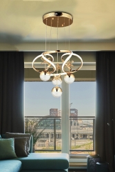 A- Modern Sarkıt Power Led Avize Kelebekli Gold Sarı Ledli Avize fico0289 - Fico Home