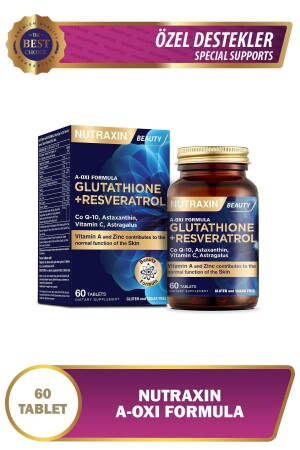 A-oxi Formula 60 Tablet - Glutathione- Resveratrol- Astaxanthin- Coenzyme Q10 - Nutraxin
