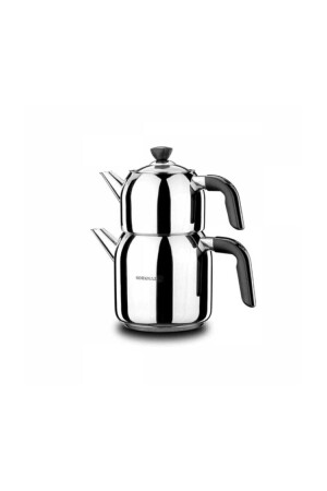 A079 Kappa Mega Black Teapot Set - Korkmaz