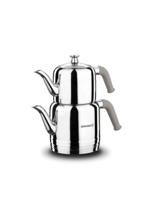 A189-02 Beige Riva Teapot Set - Korkmaz