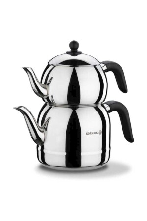 A194 Retro Black Teapot Set 2016ST0231232285310 - KORKMAZ