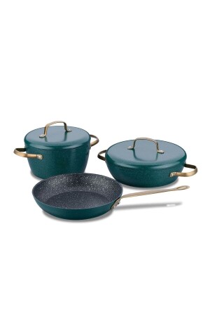 A2607 Vintage 5 Piece Cookware Set Green - Korkmaz