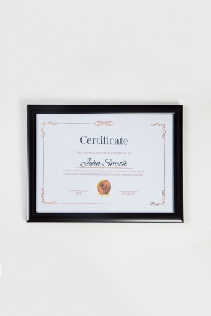 A4 Çerçeve Siyah 21x30 Sertifika Diploma Belge Fotoğraf Için Pvc Camlı - Sanat Fotoğraf
