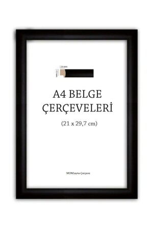 A4 Diploma Belgelik 1.sınıf Siyah Çerçeve (22MM) - Moneayna
