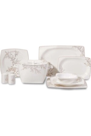 A8428 Bone Selection 60 Piece Square Dinner Set - KORKMAZ
